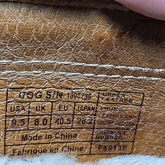 UGG Womens 9 Meena Shearling Suede Leather Driving Shoes Mocassins Slippers - Picture 9 of 9